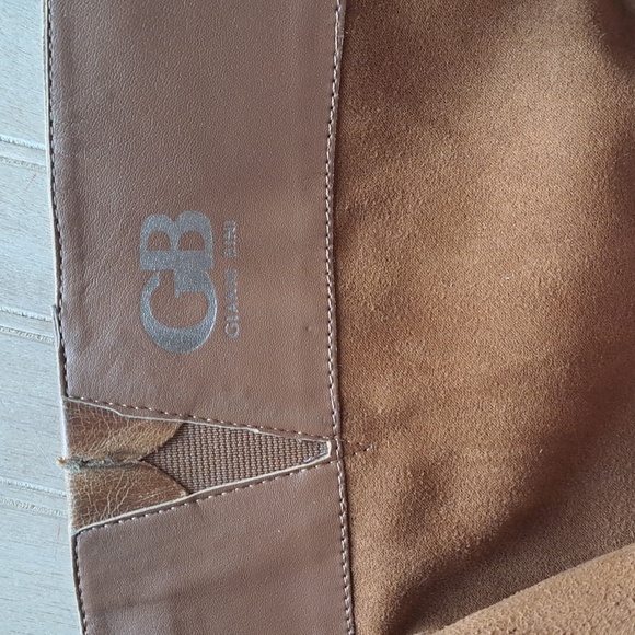 Gianni Bini Leather Buckle Side-Zip midi Mid-Calf High Western Distressed Boots - Picture 12 of 13